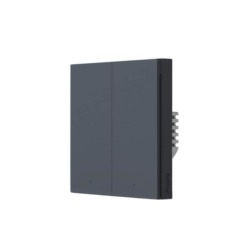 Aqara - Zigbee 3.0 Smart Switch ohne Neutral (Wall Switch H1, No Neutral, Double Rocker Grau)