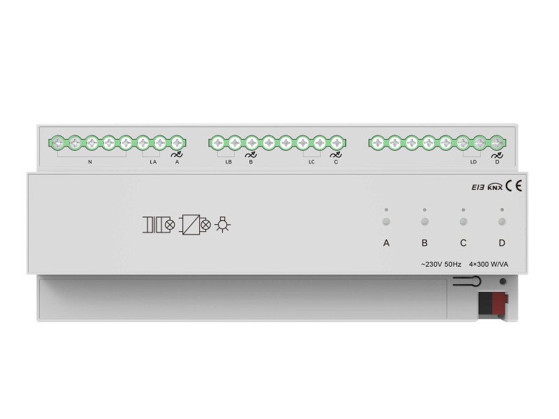 Akuvox - 4 Gang 300W thyristor Dimming Module KNX (B1D4P300)