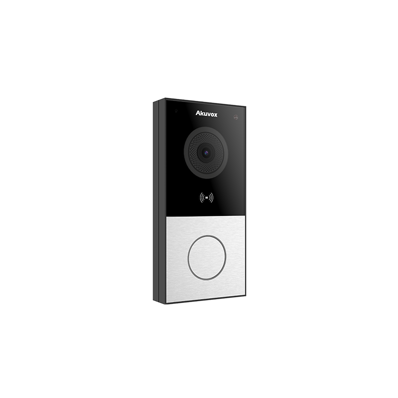 Akuvox - Kompakte Video-Türsprechanlage IP E12W - 1 Türklingel mit RFID und WiFi Ausweisleser - Aufputzmontage
