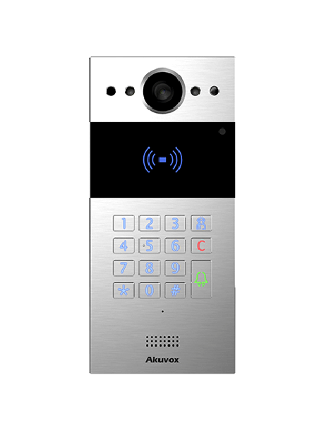 Akuox - IP Video Door Station R20K - 1 Call button - Keypad Module, RFID, NFC - In-Wall edition