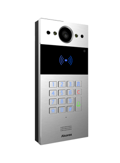 Akuvox - IP Video Türsprechenanlage R20K – 1 Klingel mit Lesegerät für RFID-Badges, NFC - Keypad Modul - 5 Jahre Garantie