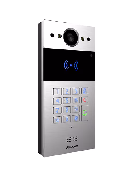 Akuvox - Portier vidéo IP R20K - 1 sonnette avec lecteur de badge RFID et clavier numérique - Garantie 5ans