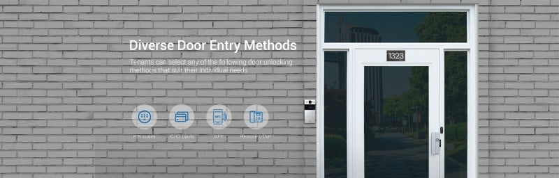 Akuvox - IP Video Türsprechenanlage R20K – 1 Klingel mit Lesegerät für RFID-Badges, NFC - Keypad Modul - In-Wall Edition