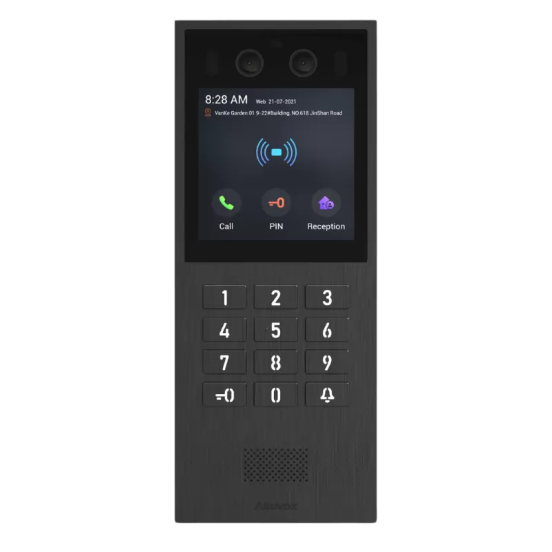 copy ofAkuvox - Vandal-resistant SIP X912K video doorman, numeric keypad, facial recognition, Bluetooth, RFID and QR code