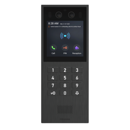 Akuvox - Videocitofono SIP X912K resistente agli atti vandalici, tastierino numerico, riconoscimento facciale, Bluetooth, RFID e