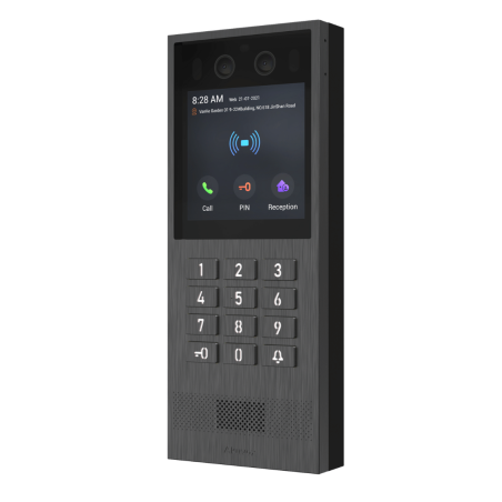 Akuvox - Vandal-resistant SIP X912K video doorman, numeric keypad, facial recognition, Bluetooth, RFID and QR code