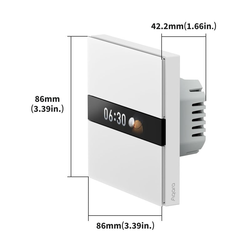 Interrupteur 2 canaux Zigbee avec écran et 4 boutons (Aqara Display Switch V1 WS-K02D)