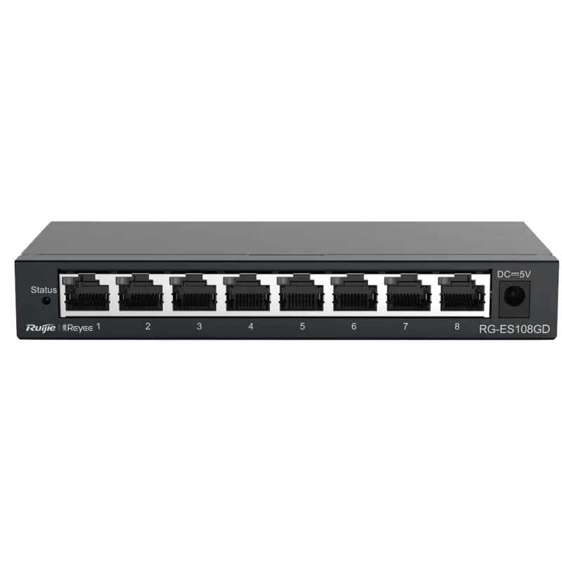 Reyee - 8-Port RJ45 Gigabit Network Switch 10/100/1000 Mbps RG-ES108GD
