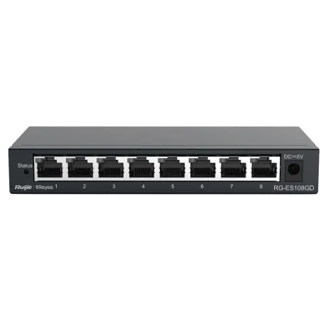 Reyee - 8-Port RJ45 Gigabit Network Switch 10/100/1000 Mbps RG-ES108GD