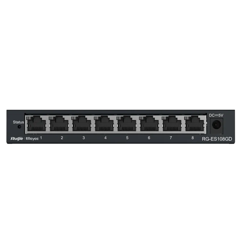 Reyee - 8-Port RJ45 Gigabit Network Switch 10/100/1000 Mbps RG-ES108GD