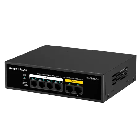 Reyee - 6-Port 10/100Mbps 54W PoE+ Switch RG-ES106F-P