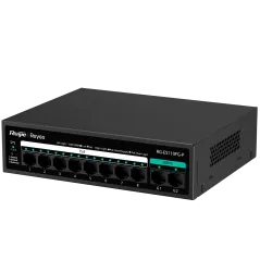 Reyee - 8-Port 10/100Mbps PoE+ Switch + 2 Gigabit Ports RG-ES110FG-P