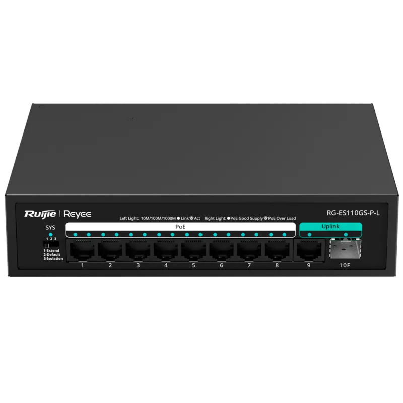 Reyee - 8-Port Unmanaged Gigabit PoE+ Switch RG-ES110GS-P-L