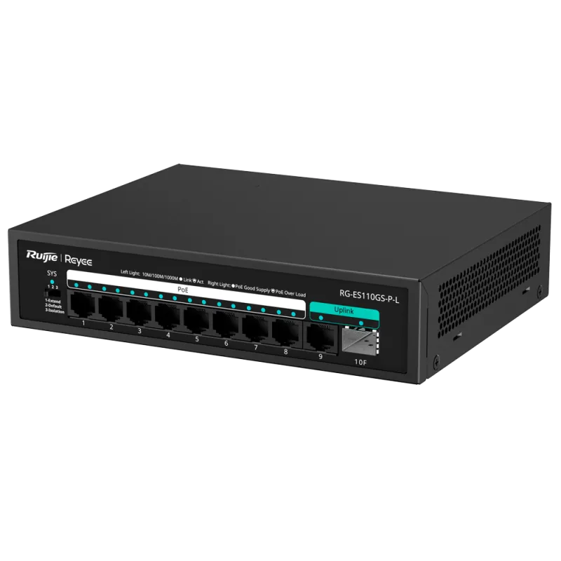 Reyee - 8-Port Unmanaged Gigabit PoE+ Switch RG-ES110GS-P-L