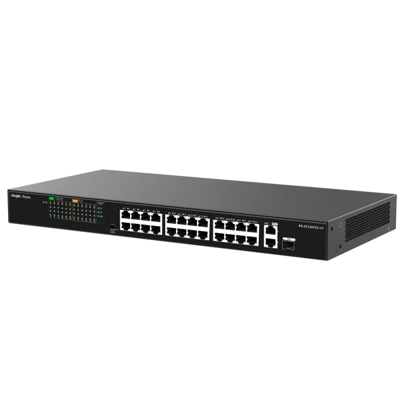 Reyee - Switch PoE+ 24 Porte 10/100Mbps + 2 Porte Gigabit RG-ES126FGS-LP