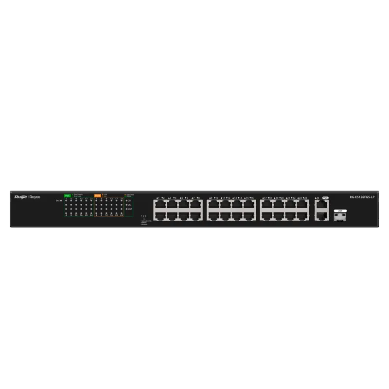 Reyee - Switch PoE+ 24 Porte 10/100Mbps + 2 Porte Gigabit RG-ES126FGS-LP
