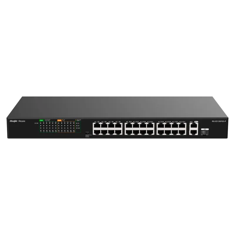 Reyee - 24-Port Unmanaged PoE+ 10/100Mbps Switch RG-ES126FGS-P