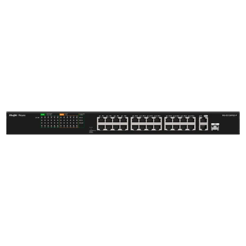 Reyee - 24-Port Unmanaged PoE+ 10/100Mbps Switch RG-ES126FGS-P