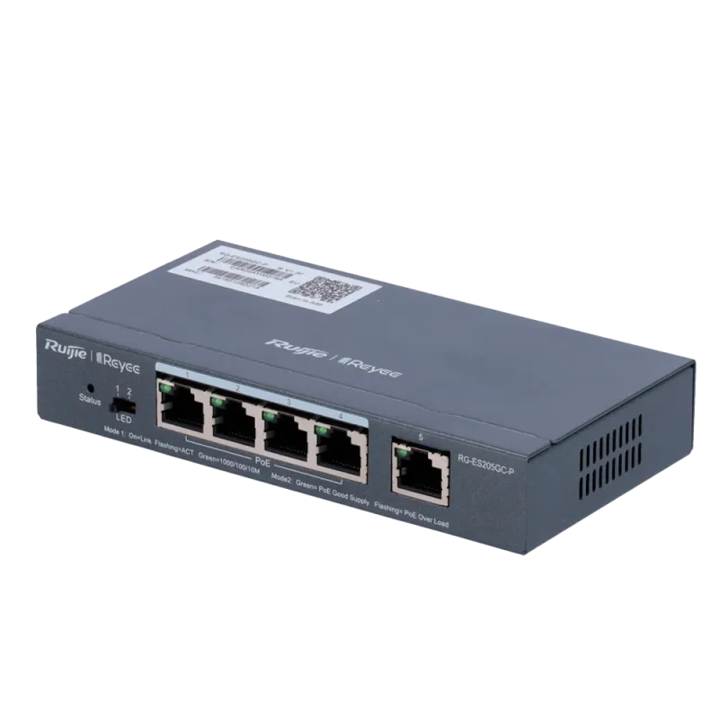 Reyee - Switch Gigabit gestito a 5 porte con 4 porte PoE+ RG-ES205GC-P
