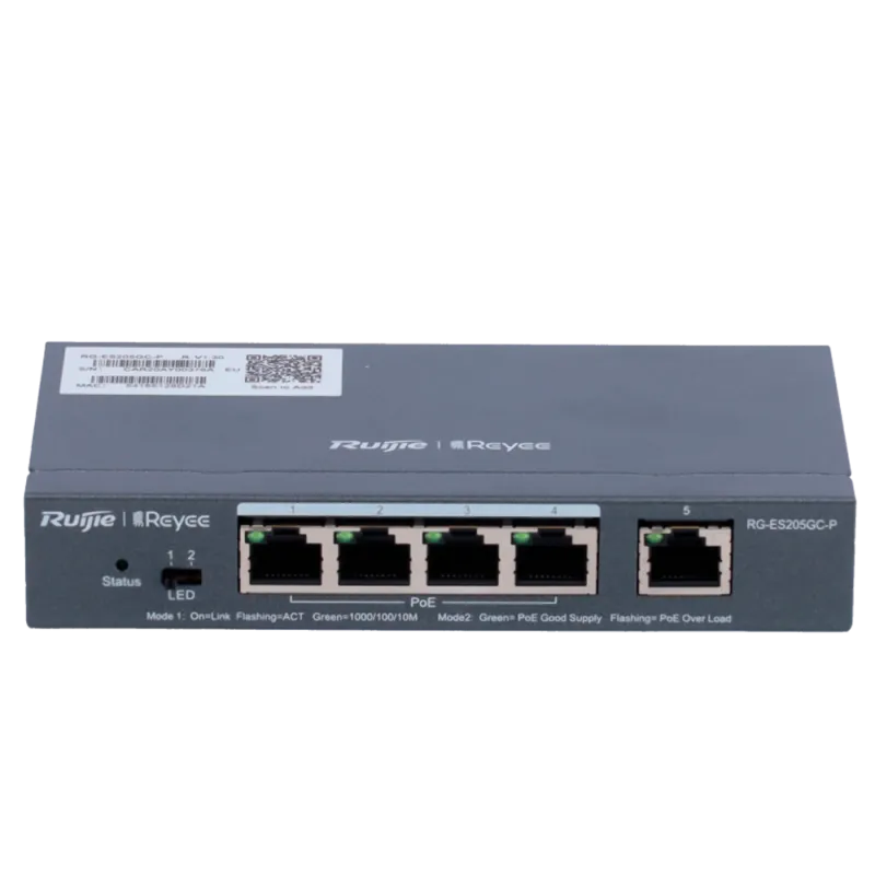 Reyee - 5-Port Managed Gigabit Switch with 4 PoE+ Ports RG-ES205GC-P