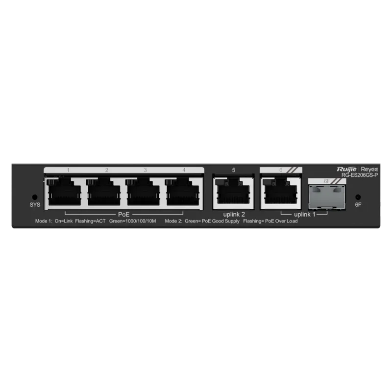 Reyee - 6-Port Managed Gigabit PoE+ Switch RG-ES206GS-P