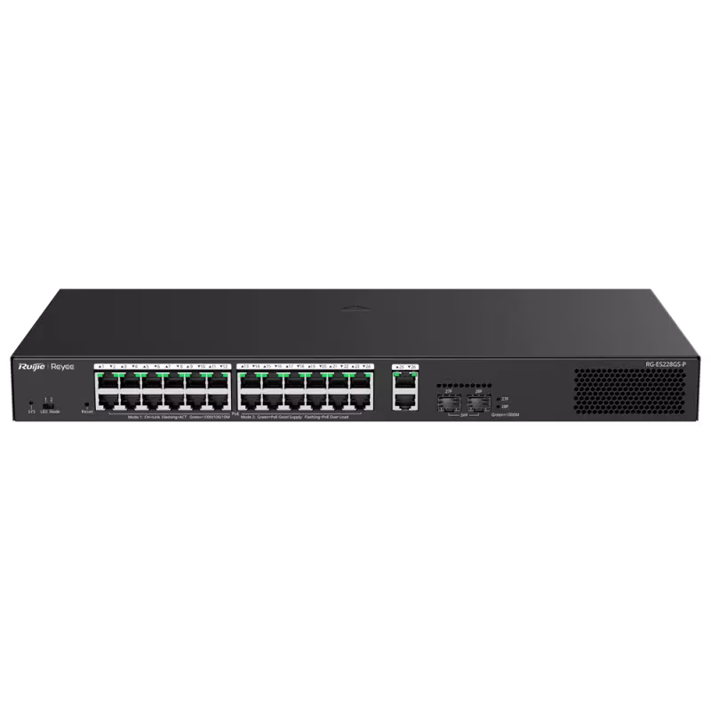 Reyee - Switch Gestito 26 Porte Gigabit di cui 24 PoE+ 370W RG-ES228GS-P