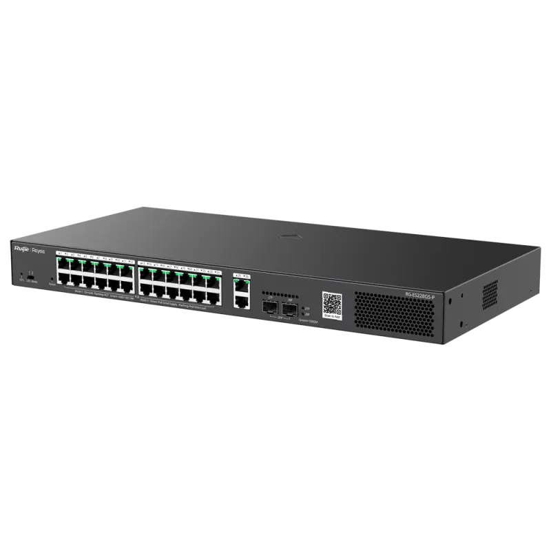 Reyee - Switch manageable 26 ports Gigabit dont 24 PoE+ 370W RG-ES228GS-P
