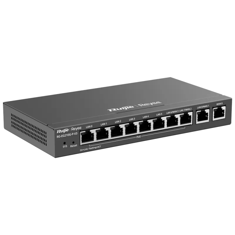 Reyee - Verwaltbarer 10-Port Gigabit PoE Router RG-EG210G-P-V3