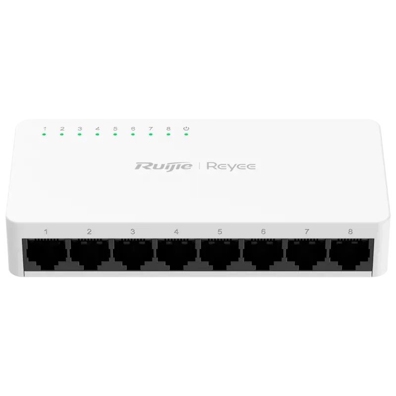 Reyee - 8-Port 10/100 Mbps Fast Ethernet Desktop Switch RG-ES08F