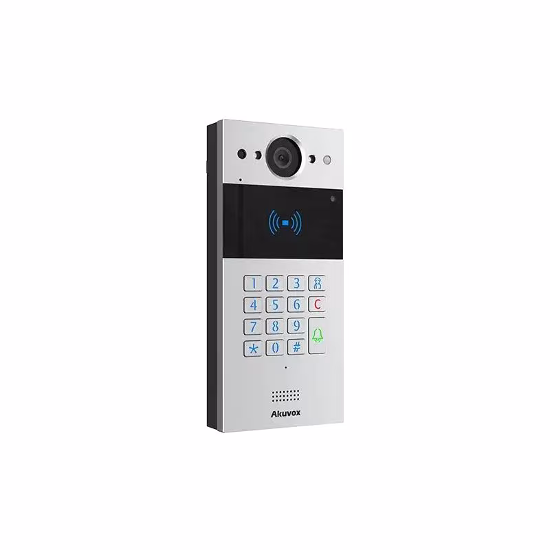 Akuvox - Portier vidéo 2 fils compact SIP R20K-2 - 1 sonnette avec lecteur de badge RFID et clavier