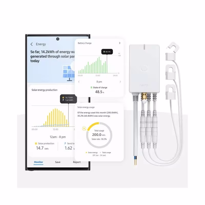 Aeon Labs - Compteur de consommation électrique Z-Wave+, 3 pince, 60A