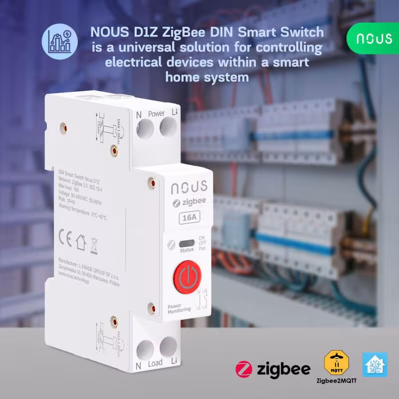 NOUS - Module Zigbee Rail DIN 16A 