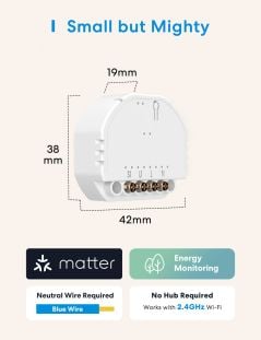 Meross - Smart Wi-Fi In-Wall Switch (Neutral Wire)