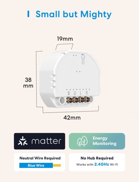 Meross - Intelligenter WLAN-Wandschalter (Neutralleiter)