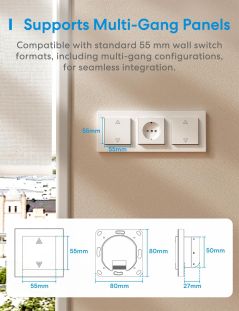 Meross - Interrupteur intelligent Wi-Fi pour volet roulant