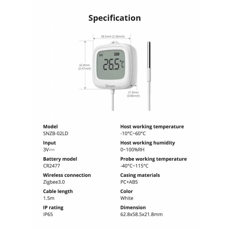 copy ofSONOFF - Temperatur- und Feuchtigkeitssensor mit ZigBee 3.0-Unterstützung
