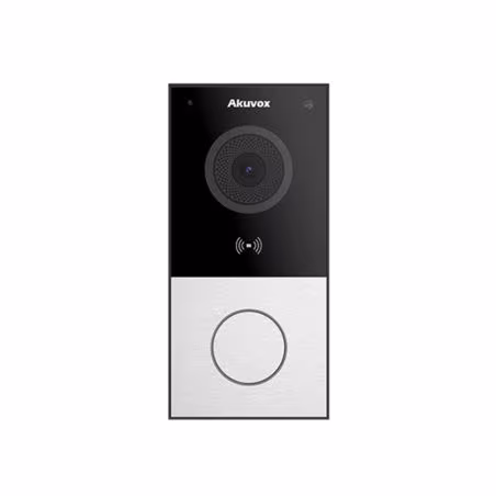 Akuvox - Kompakte Video-Türsprechanlage IP E12W - 1 Türklingel mit RFID und WiFi Ausweisleser - Aufputzmontage