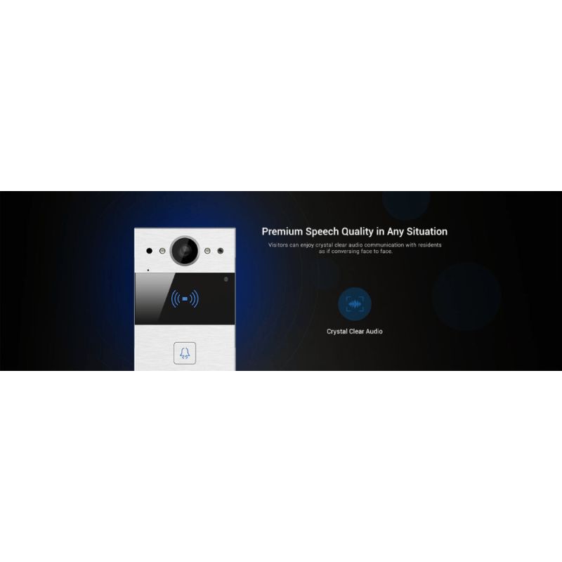 Akuvox - Compact SIP R20A-2 2 Wire Video Doorbell - 1 Doorbell with RFID Badge Reader