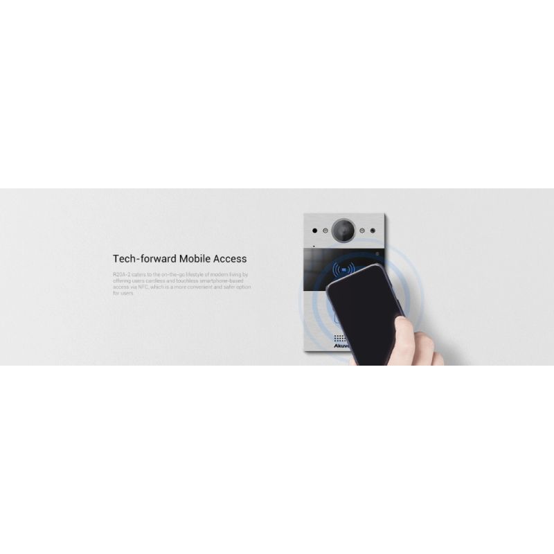 Akuvox - Campanello video compatto SIP R20A-2 a 2 fili - 1 campanello con lettore di badge RFID