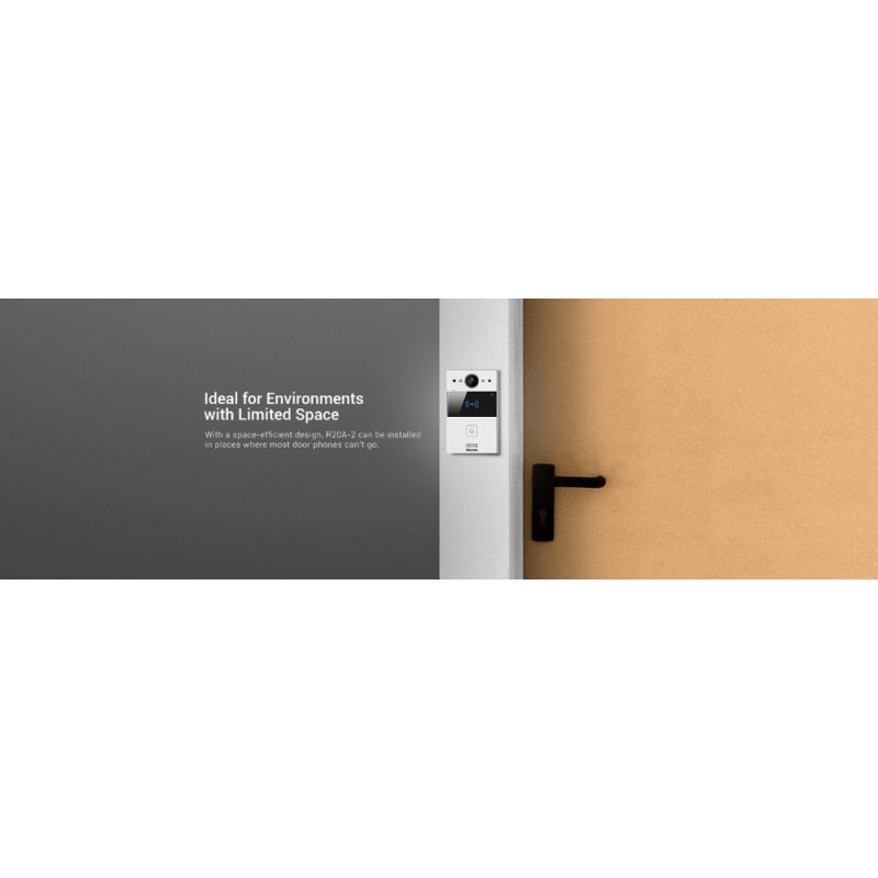 Akuvox - Campanello video compatto SIP R20A-2 a 2 fili - 1 campanello con lettore di badge RFID