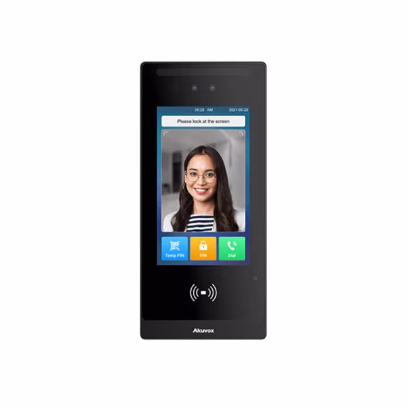 Akuvox - E18C Video-Türsprechanlage und Zutrittskontrolle mit Gesichtserkennung, Touchscreen, Bluetooth, RFID, QR-Code, 4G-kompa