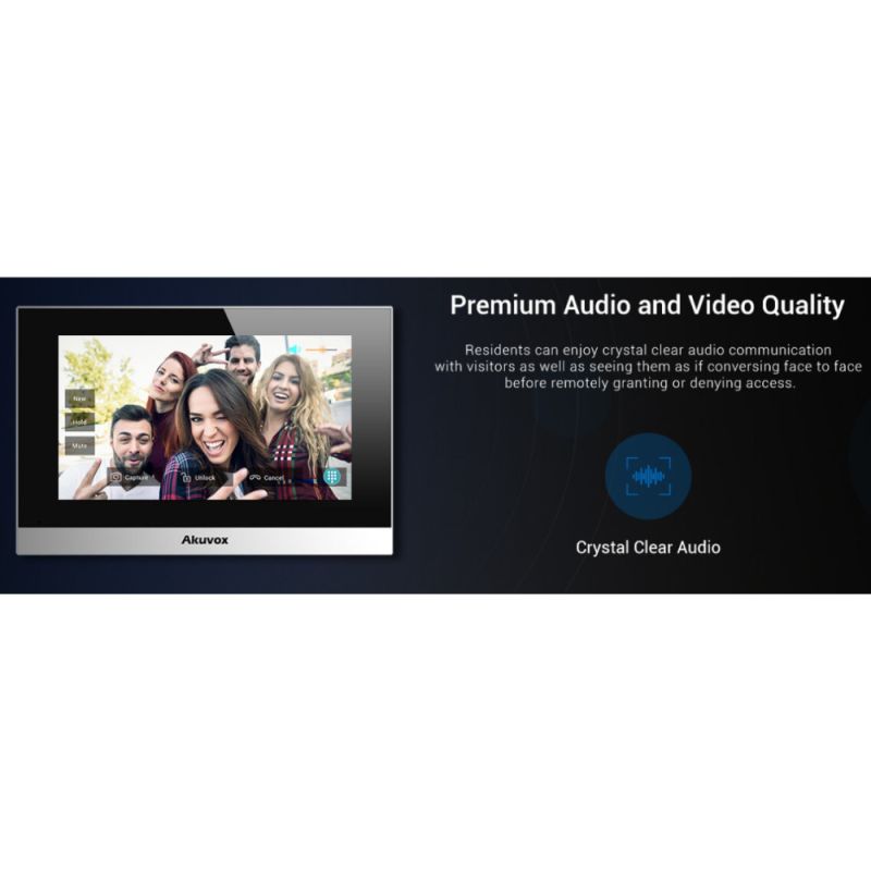 Akuvox - Console intérieure 2 fils SIP C313W-2 avec écran tactile 7", Wifi et Bluetooth (version linux)