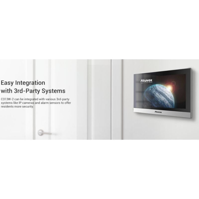 Akuvox - Console intérieure 2 fils SIP C313W-2 avec écran tactile 7", Wifi et Bluetooth (version linux)