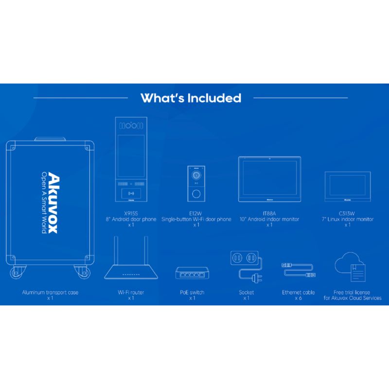 Akuvox - Demonstration and training kit including IP video doorphones and indoor monitors (V3)