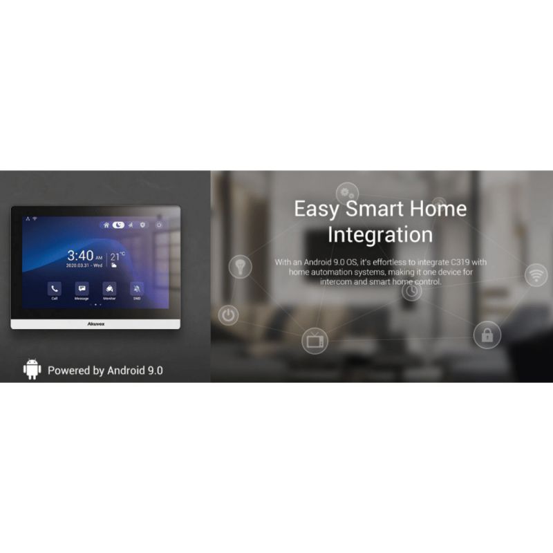 Akuvox - SIP indoor console with 10" touch screen, Wifi, Bluetooth, Android 9.0 (Akuvox C319A)