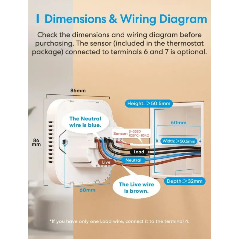 Meross - Smart Wi-Fi Thermostat for Electric Underfloor Heating System