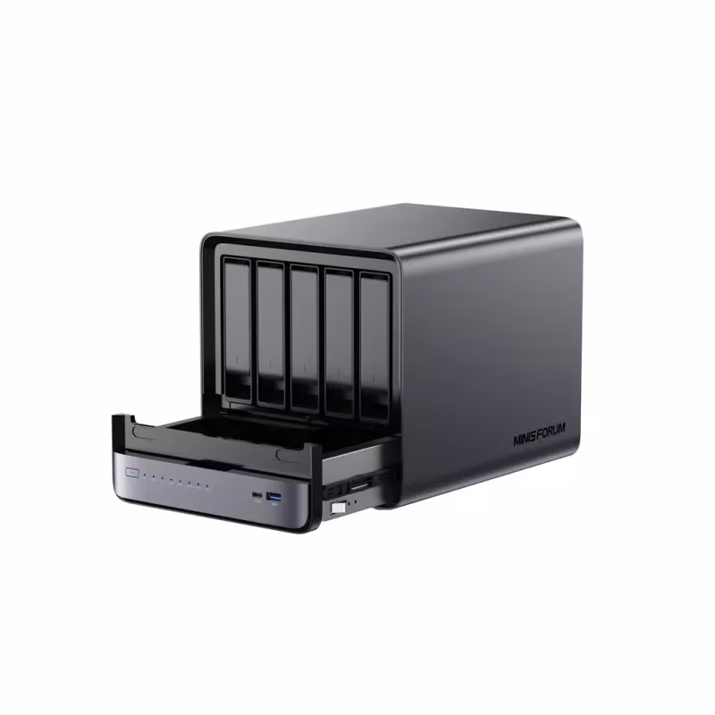 Minisforum N5 (Barebone) - Serveur NAS | AMD Ryzen 7 255 | 128GB SSD | 10GbE | Sans RAM