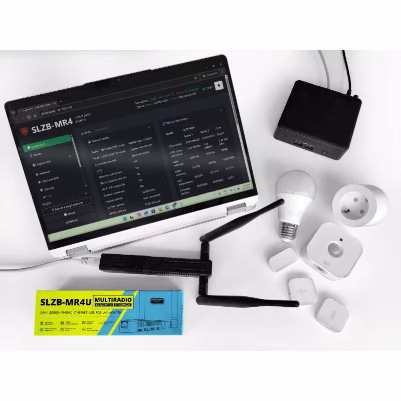 SMLIGHT SLZB-MR4U - Modularer Zigbee-Koordinator + Thread (CC2674P10 + EFR32MG26) + USB über Ethernet