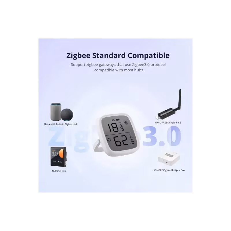 SONOFF SNZB-02D - Temperatur Luftfeuchtigkeit Sensor ZIGBEE LCD-Display