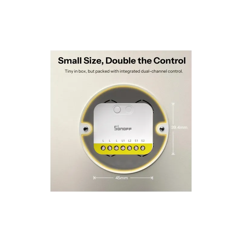 SONOFF MINI-ZB2GS-L - Interruttore Intelligente 2 Canali Zigbee 3.0 Senza Neutro